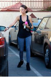 Janel Parrish in Leggings - DWTS Rehearsals in Hollywood, October 2014