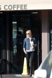 January Jones Street Style - at a Starbucks in Los Angeles, Oct. 2014