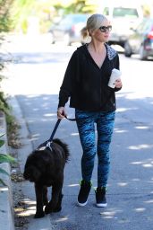 Jennie Garth Spotted Dog Walking in Los Angeles - October 2014