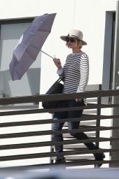 Jennifer Lawrence in Jeans - Leaving an Office Building in Los Angeles, October 2014