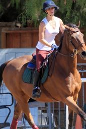 Kaley Cuoco - Riding Her Horse in Moorpark - October 2014