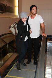 Kaley Cuoco & Ryan Sweeting - Both Wearing Beanies at LAX Airport - October 2014