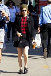 Kate Mara in Mini Skirt - Out in NYC, October 2014