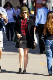 Kate Mara in Mini Skirt - Out in NYC, October 2014