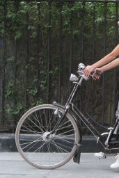 Keri Russell Street Style - Riding a Bike in Brooklyn, Sept. 2014