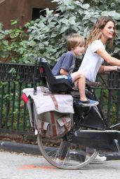 Keri Russell Street Style - Riding a Bike in Brooklyn, Sept. 2014