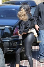 Kim Kardashian Booty in Pleather Pants - Leaving The Grill in Calabasas - October 2014