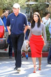 Kim Kardashian & Bruce Jenner - Filming at Little Next Door in West Hollywood - October 2014