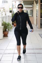 Kim Kardashian in Leggings - at a Gym in Los Angeles - October 2014 ...