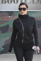 Kim Kardashian in Leggings - at a Gym in Los Angeles - October 2014