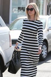 Kristin Cavallari in Striped Dress - Out in West Hollywood, August 2014