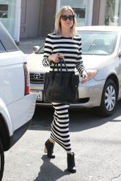 Kristin Cavallari in Striped Dress - Out in West Hollywood, August 2014