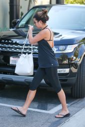 Lea Michele in Leggings - Going to a Spa in Los Anglees, October 2014