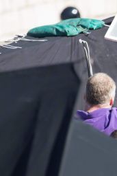 Lena Headey on the set of 