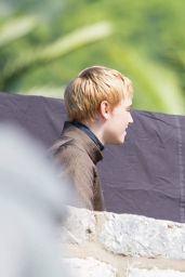 Lena Headey on the set of 