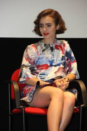 Lily Collins Leggy - Q&A Session for 