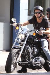 Lily Collins with new Beau Matt Easton Enjoying a Motorycle Ride in Beverly Hills - October 2014