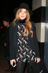 Lindsay Lohan Night Out Style - Leaving a Theatre in London - October 2014