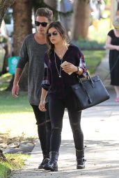 Lucy Hale Street Style - With Her Boyfriend Out in Los Angeles - October 2014