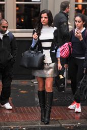 Lucy Mecklenburgh in Mini Skirt and Boots - Out in London - October 2014