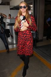 Paris Hilton Arriving on a Flight at LAX Airport in Los Angeles - October 2014