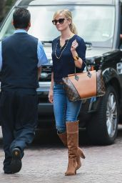 Reese Witherspoon in Brown Boots - Stops by the Peninsula Hotel in Beverly Hills