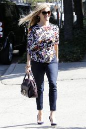 Reese Witherspoon in Jeans - Out in Brentwood - October 2014