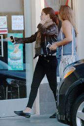 Selena Gomez in Biker Jacket - Out for lunch in Studio City - Oct. 2014