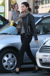 Selena Gomez in Biker Jacket - Out for lunch in Studio City - Oct. 2014