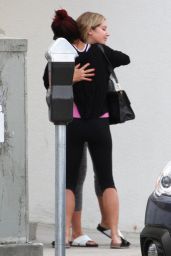 Vanessa Hudgens & Ashley Tisdale in Leggings - Leaving Pilates Class, October 2014