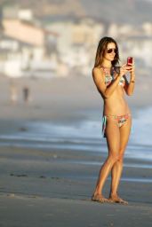 Alessandra Ambrosio Bikini Photos - Beach in Malibu, November 2014