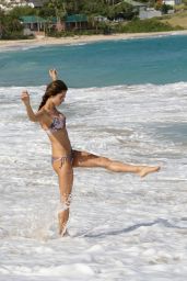 Alessandra Ambrosio in a Bikini - Relaxing on the Beach in St Barts - November 2014