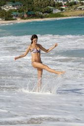 Alessandra Ambrosio in a Bikini - Relaxing on the Beach in St Barts - November 2014