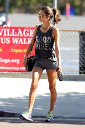 Alessandra Ambrosio Leggy in Shorts - Heads to the Gym in LA, November 2014