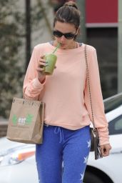 Alessandra Ambrosio - Sipping a Smoothie as She Leaves a Cycling Class in Brentwood