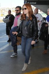 Amy Adams Street Fashion - at LAX Airport in Los Angeles - November 2014