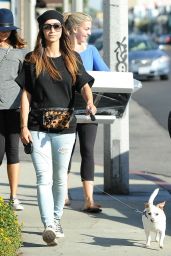 Cara Santana Walking Her Dog - Out in West Hollywood - November 2014