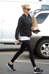Charlize Theron in Leggings - Leaves a Yoga Class - Nov. 2014