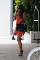 Claudia Romani Leggy in Mini Dress - Out in Miami - November 2014