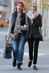 Emma Roberts Fall Style - Walking Around in New York - October 2014