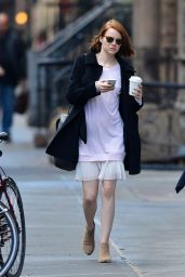 Emma Stone Leggy - Out in New York City - November 2014