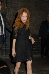 Julianne Moore Night Out Style - Leaves the Chiltern Firehouse in London - November 2014