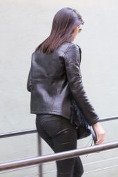 Kendall Jenner in Leather Pants - at Kate Mantillini Restaurant in Los Angeles, November 2014