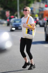Kirsten Dunst Booty in Tights - Out in Studio City, October 2014