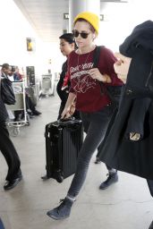 Kristen Stewart Casual Style - at LAX Airport, November 2014