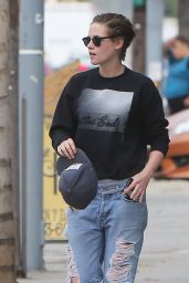 Kristen Stewart in Ripped Jeans - Out in Los Angeles, November 2014
