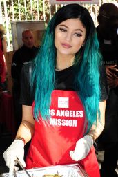 Kylie Jenner at the Los Angeles Mission