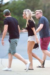 Laura Whitmore Leggy in Shorts - Shopping and more in Gold Coast Australia - November 2014