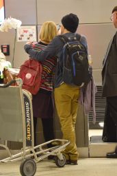 Mia Wasikowska & Jesse Eisenberg - Share a Kiss at LAX Airport - Nov. 2014