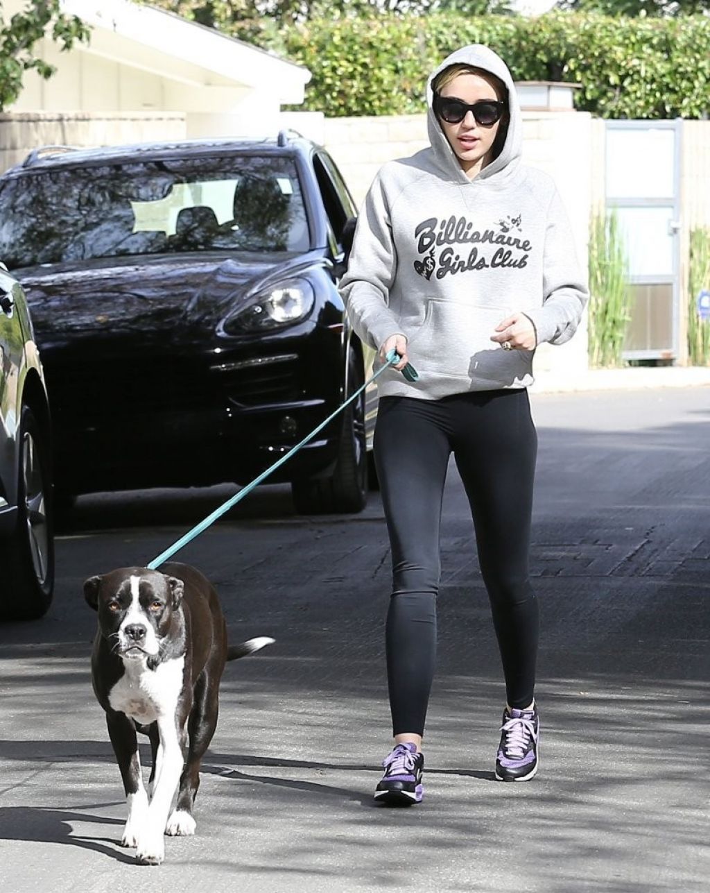 Miley Cyrus in Leggings - Walking Her Dog in LA - November 2014 ...